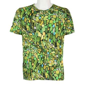 heren print t-shirt groen geel