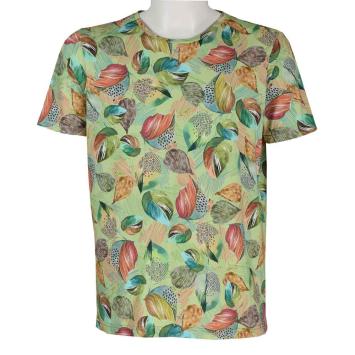 groen heren t shirt met blaadjes